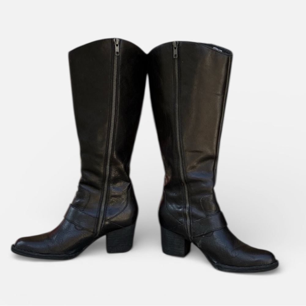 Born Shaylee Tall Leather Boot in Black w/ Buckle Accent Women’s Sz 7 1/2 - Picture 5 of 13